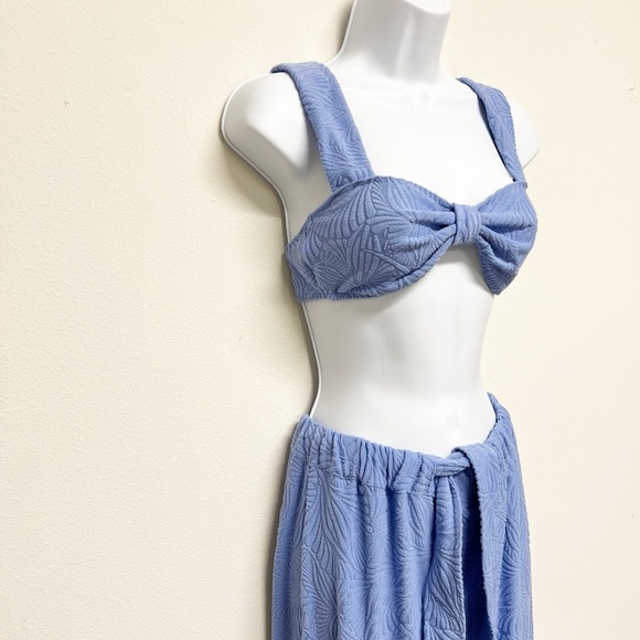 LPA Womens Periwinkle Patterned Terrycloth Giorgia Top and Pant Coord Set - Picture 4 of 10